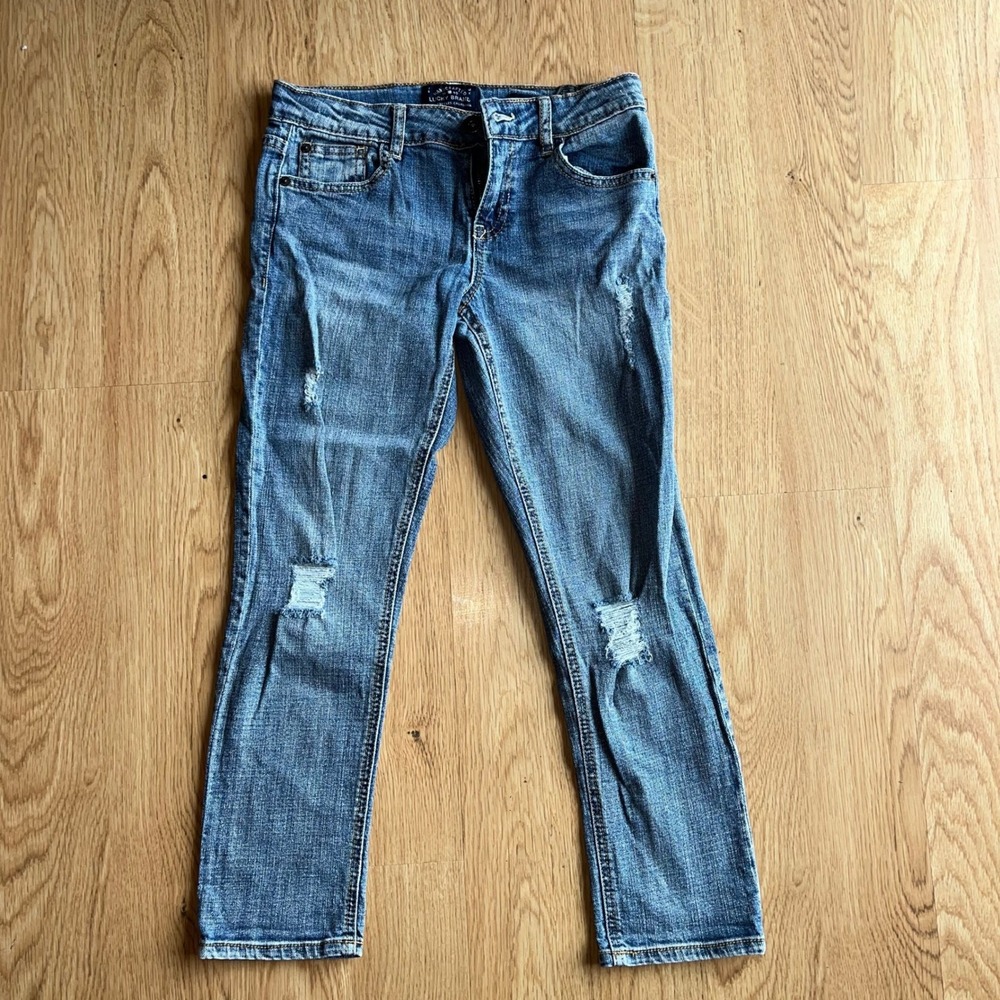 Lucky Brand Dylan Boyfriend Distressed Medium Wash Jeans Girls Size 10